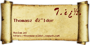 Thomasz Áldor névjegykártya